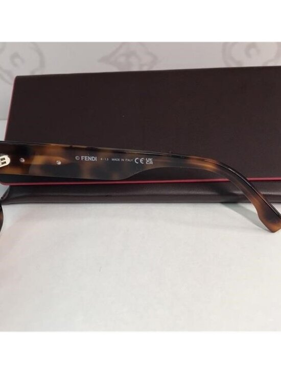 New Auth FENDI Graphics Light Tortoise Rectangle Sunglasses FE40091U_53E